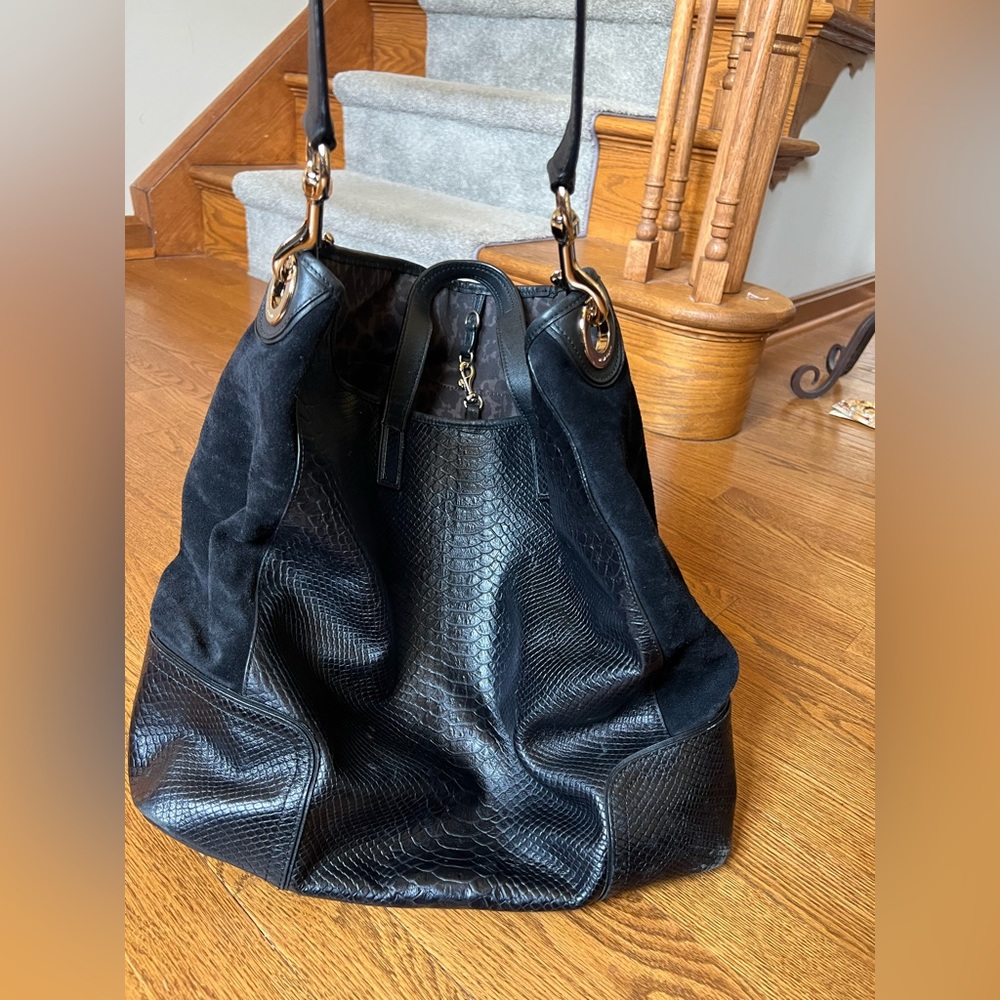 Coach XL Black Hobo with Gold hardware